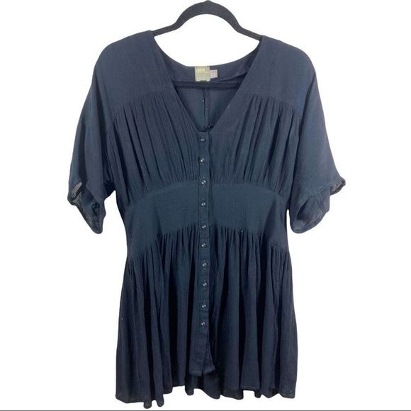 ASOS Black Button Down Mini Dress - 00 - Picture 1 of 3